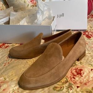 NWOT, NIB J.Jill Suede Loafers, 7, Camel